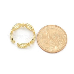 Rack Plating Brass Cuff Finger Rings for Women&nbsp;RJEW-M028-74G