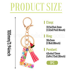 Fruit Series Letter Resin Keychains&nbsp;KEYC-TAC0033-02L