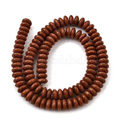 合成ゴールドストーン金砂石ビーズ連売り  フラットラウンド  ヒシビーズ  8x3.5mm  穴：1mm  約106個/連  15.43インチ（39.2cm）&nbsp;G-L621-A01-8x4mm