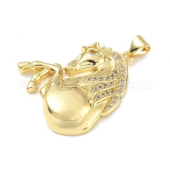 Brass Micro Pave Clear Cubic Zirconia Pendants&nbsp;KK-A303-05K-G