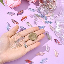 180Pcs 6 Colors Baking Paint Transparent Glass Pendants&nbsp;DGLA-YW0001-68