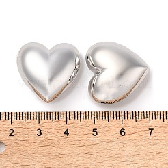CCBプラスチックビーズ  ハート  プラチナ  23x23x12mm  穴：2mm&nbsp;CCB-B003-37C-P