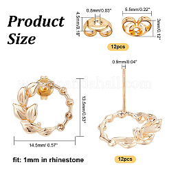 12Pcs Brass Stud Earring Findings&nbsp;KK-DC0001-48