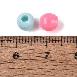 不透明なプラスチックビーズ  バレル  多面カット  ミックスカラー  5.5mm  穴：2mm  約5000個/500g&nbsp;KY-Q010-09