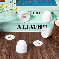 丸いプラスチック製の押し込み式便器用ボルトキャップカバー、予備ワッシャー付き  浴室付属品  ホワイト  33x4mm&nbsp;FIND-WH20816-001