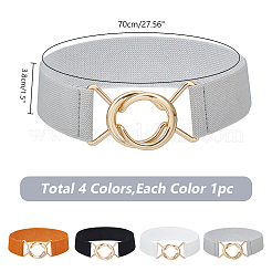 4Pcs 4 Colors Polyester Elastic Corset Belts with Alloy Ring Buckle&nbsp;AJEW-GO0001-40