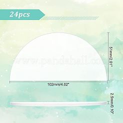 24枚のアクリルの結婚式の場所カード  結婚式のための  パーティー  DIYブランク半円アクリルテーブル番号ウィッシュサイン  透明  51x102x2.5mm&nbsp;AJEW-FG0002-07