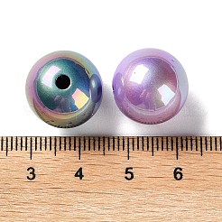 UVメッキアクリルビーズ  ラウンド  ミックスカラー  16x15mm  穴：3mm&nbsp;X-MACR-D029-22B