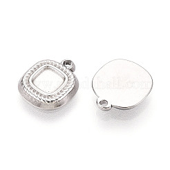 304 Stainless Steel Pendant Cabochon Settings&nbsp;STAS-T067-66P