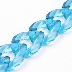 Handmade Transparent Acrylic Curb Chains&nbsp;AJEW-JB00833-01