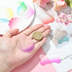 透明な徐々に変化するアクリルパーツ  花/ハート/涙  混合図形  31~45x39.5~54.5x1.2mm  穴：3.5mm&nbsp;OACR-CJC0010-01