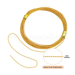 アルミワイヤー 1巻  ねじれた平らな  DIYクラフト用  ダークオレンジ  1mm  約16.40フィート（5m）/セット&nbsp;AW-TA0001-07D