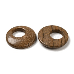 天然石ピクチャージャスパーペンダント  ドーナツ/円盤チャーム  27.5~28x4.5~5.5mm&nbsp;G-T122-76G