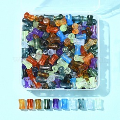 グラデーションカラー透明アクリルビーズ250個  竹の共同  ミックスカラー  12.5x7.5mm  穴：1.8mm&nbsp;OACR-FS0001-93