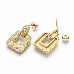 Brass Dangle Stud Earrings&nbsp;EJEW-S208-122-NF