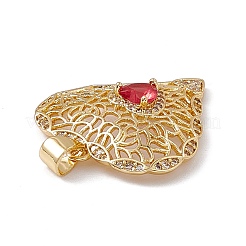 Brass Cubic Zirconia Pendants&nbsp;KK-B061-02G