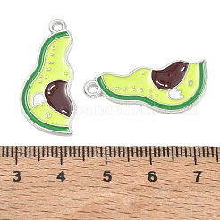 合金エナメルチャーム  アボカドチャーム  スプリットペンダント  プラチナ  29x13x1mm  穴：1.8mm&nbsp;AL-CBA292F-01I-P