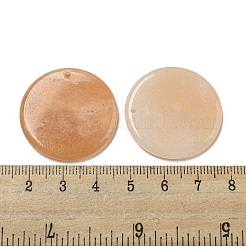 ナチュラルピンクのアベンチュリンペンダント  フラットラウンドのチャーム  29.5~30x3mm  穴：1.6mm&nbsp;G-B071-01H