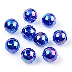 透明なアクリルビーズ  ab色メッキ  ラウンド  ミックスカラー  8mm  穴：2mm&nbsp;X-MACR-T046-01D
