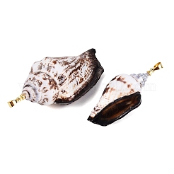 Brass & Natural Spiral Shell Big Pendants&nbsp;SHEL-Q029-29KCG