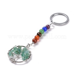 Gemstone and Natural Green Aventurine Chakra Keychain&nbsp;KEYC-P037-A05