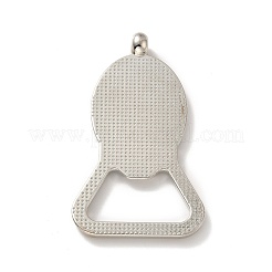 合金のペンダントカボションのセッティング  栓抜き  オーバル  プラチナ  トレイ：35x26mm  66x37x4mm  穴：3.5mm&nbsp;FIND-I018-02P