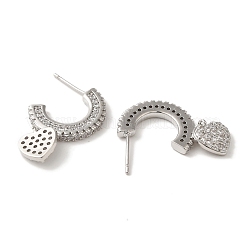 Rack Plating Brass Micro Pave Clear Cubic Zirconia Stud Earrings&nbsp;EJEW-B062-23P