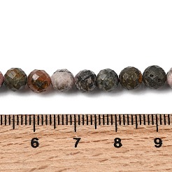 天然アルゼンチンロードナイトビーズ連売り  多面カット  ラウンド  5.5~6mm  穴：0.9mm  約68個/連  15.12''（38.4センチメートル）&nbsp;G-K366-C08-6mm