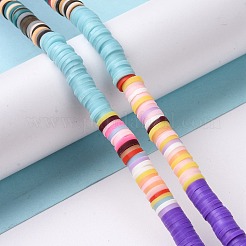 手作り樹脂粘土ビーズ連売り  フラットラウンド  ヒシビーズ  空色  6x0.2~2mm  穴：2mm  約305~310個/連  15.35~ 15.55インチ（39~39.5cm）&nbsp;CLAY-C003-04B