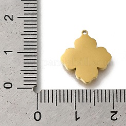 アクリルパーツ  イオンプレーティング（IP）304ステンレススチールラインストーン金具  花のチャーム  ゴールドカラー  15x14x2mm  穴：1mm&nbsp;STAS-M059-08G-01