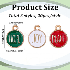 60Pcs 3 Colors Zinc Alloy Enamel Pendants&nbsp;ENAM-SC0008-26