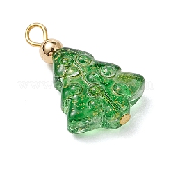 5Pcs Glass Pendants with Brass Beads&nbsp;PALLOY-JF03033