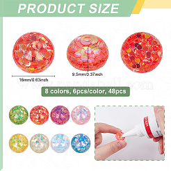 48Pcs 8 Colors Transparent Resin Cabochons&nbsp;RESI-PH0002-53