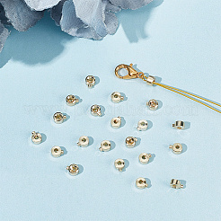60個の真鍮つぶし玉  ニッケルフリー  コラム  14KGP本金メッキ  4x3x2.5mm  穴：0.6mm&nbsp;KK-AR0003-26