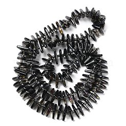 電気メッキガラスビーズセット  三角形  ブラック  9x15.5~16x2.8~3mm  穴：1mm  約119~131個/連  24.21''~24.41''（61.5~62センチメートル）&nbsp;GLAA-K061-04A-HP02