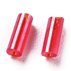 ガラス竹ビーズ  透明色の虹  レッド  4~5x2mm  穴：0.8mm  約15000個/ポンド&nbsp;SEED-L010-02A-105