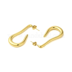 イオンプレーティング（IP）304ステンレススチールスタッドピアス  18KGP本金メッキ  梨  42x20.5x4.5mm&nbsp;EJEW-H009-01G-01