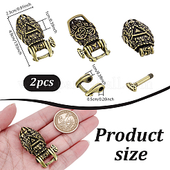 ステンレス製シャックル留め具  ブレスレット作りに  クマの爪  アンティークブロンズ  49x23x10mm  穴：5x10mm&nbsp;FIND-WH0148-926