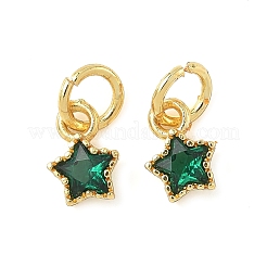 Star Brass Micro Pave Cubic Zirconia Pendants&nbsp;KK-I355-15G