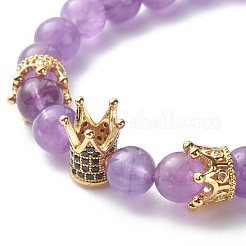 Natural Mixed Stone Round Beads Stretch Bracelets&nbsp;BJEW-JB06606