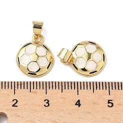 真鍮チャーム  エナメル  サッカーのチャーム  鉛フリー＆カドミウムフリー  長持ちメッキ  18KGP本金メッキ  14.5x12x2.5mm  穴：4.5x3.5mm&nbsp;KK-Q068-54G