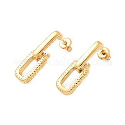 304 Stainless Steel Oval Dangle Stud Earrings&nbsp;EJEW-K268-41G