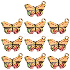 プリント合金ペンダント  カドミウムフリー＆ニッケルフリー＆鉛フリー  ライトゴールド  蝶  ナバホホワイト  15x20x1.5mm  穴：1.8mm&nbsp;FIND-YW0001-69A