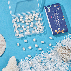 1連売り天然ケシパールビーズ連売り  養殖淡水パール  オーバル  貝殻色  6~7x5~6mm  穴：0.6mm  約70~73個/連  15.16インチ（38.5cm）&nbsp;PEAR-SC0001-38