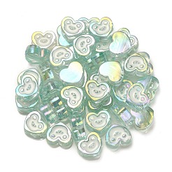 UV Plating Rainbow Iridescent Acrylic Enamel Beads&nbsp;OACR-G012-10D