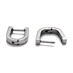 変色しにくい304ステンレススチール製フープピアス  uの形状  ステンレス鋼色  13x11x3mm  ピン：1mm&nbsp;STAS-H156-12B-P