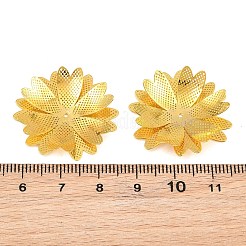 真鍮フィリグリーカボション  花  ゴールドカラー  28x27x4.5mm&nbsp;KK-CBACEE9-02B-G