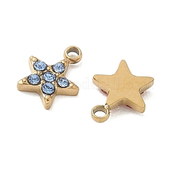 304 Stainless Steel Micro Pave Cubic Zirconia Charms&nbsp;CU-CBA5775-01G
