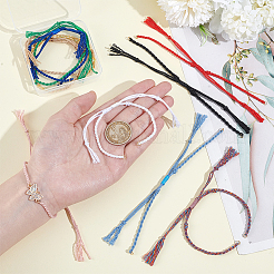 10Pcs 10 Colors Braided Cotton Cord Bracelet Making&nbsp;MAK-UN0001-66