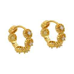 Brass Micro Pave Cubic Zirconia Hoop Earrings&nbsp;FS-WG31E2F-01